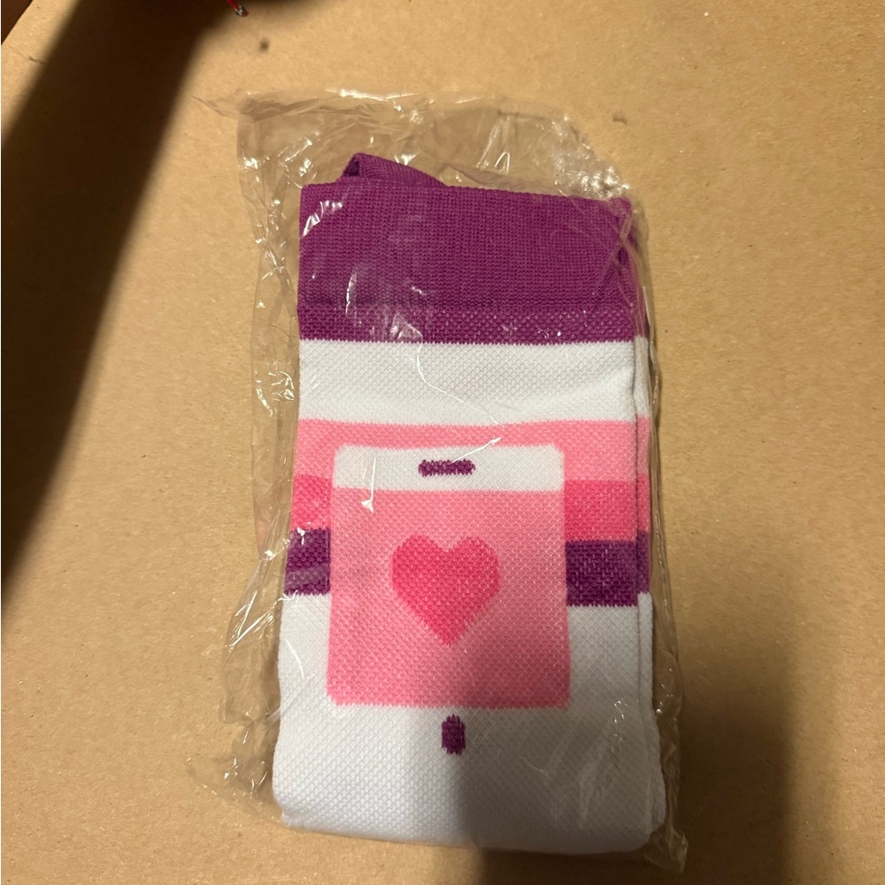 Pink and Purple Heart Compression Socks